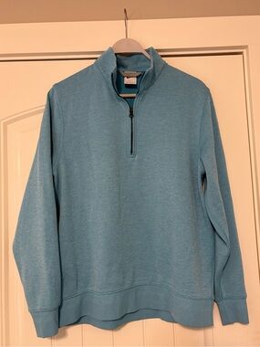 Nike Dri-Fit Quarter Zip Knit Sweater in Light Blue, Size Medium